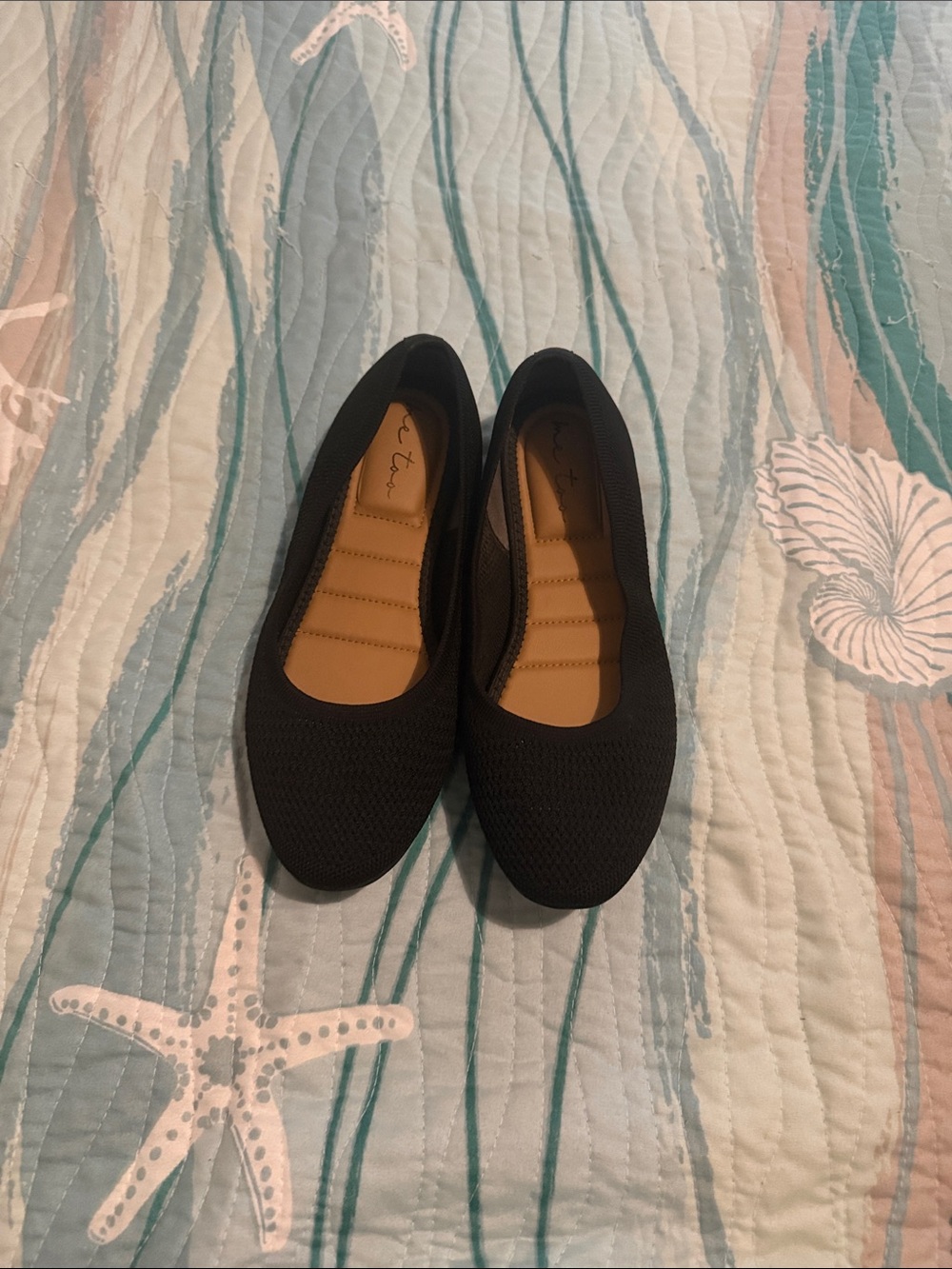 Comfort Knit Ballet Flats - Black